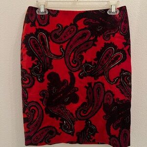 Talbot Velvet Paisley Print Skirt